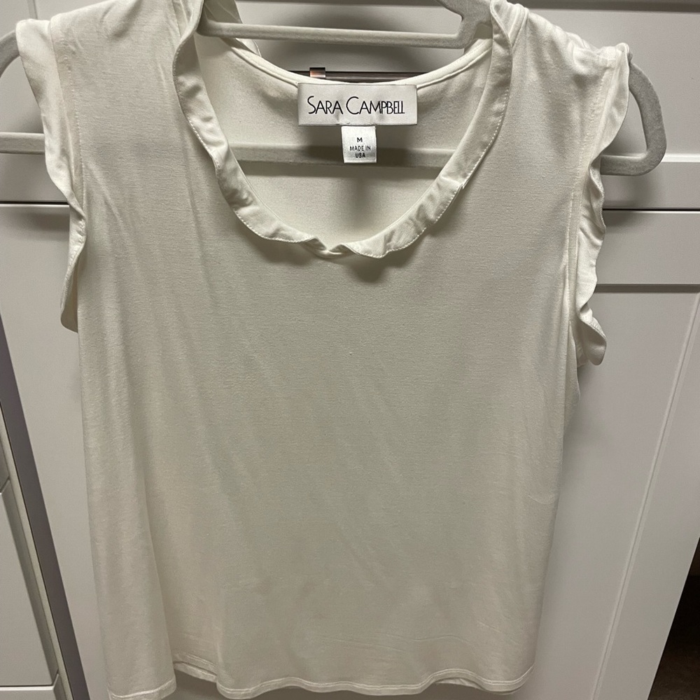 Off white soft cotton jersey blouse